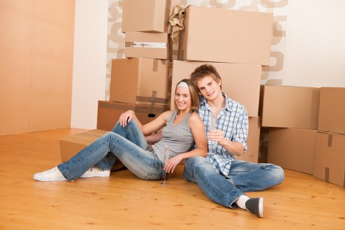 Packing boxes in a Balham home move