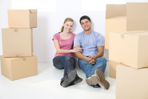 Van-based removals service handling boxes and furniture