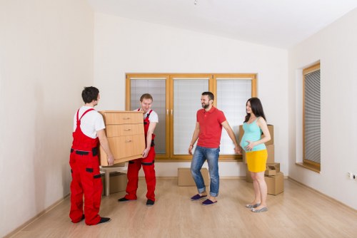 Removal team supporting a Balham home move with boxes and furniture