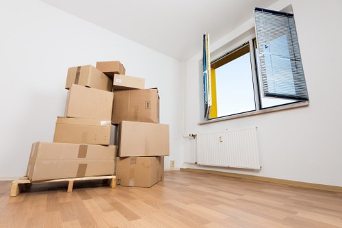 Packed boxes and moving preparation for a Balham house move