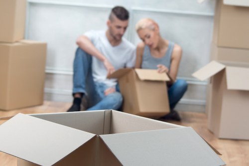 Professional moving truck loading items in Balham