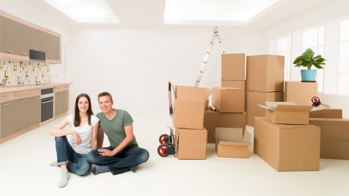 Moving boxes and furniture loaded into a truck for a local Balham relocation